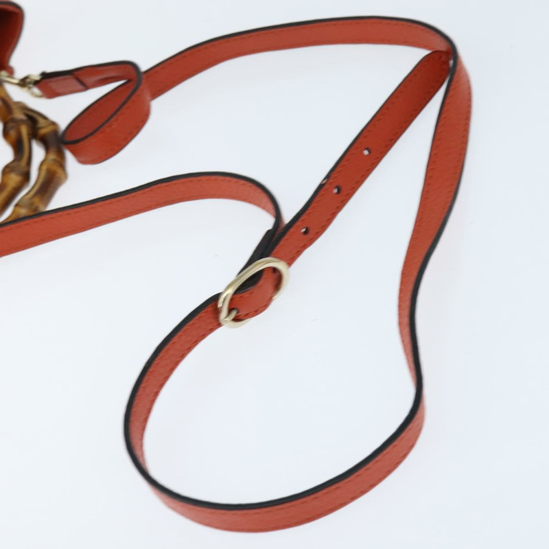 【日本直送】GUCCI 竹節手提包 皮革 兩用 橙色 金色 368823 正品 BA7264-8