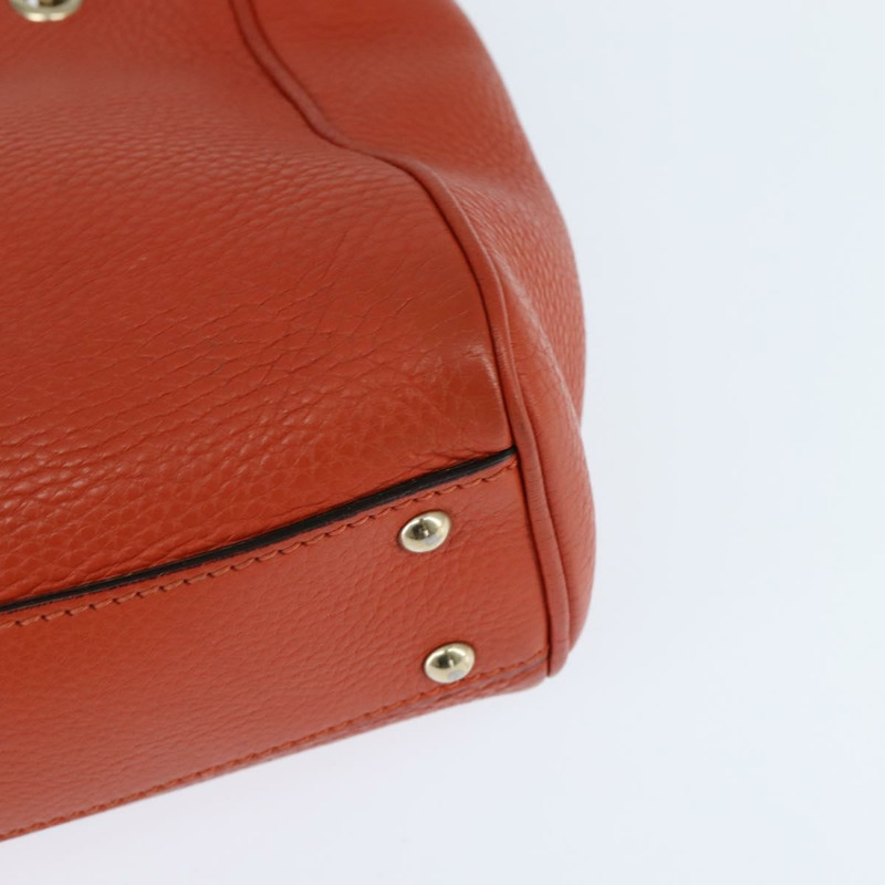 【日本直送】GUCCI 竹節手提包 皮革 兩用 橙色 金色 368823 正品 BA7264-9