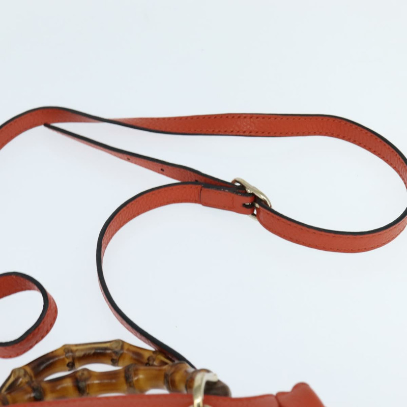 【日本直送】GUCCI 竹節手提包 皮革 兩用 橙色 金色 368823 正品 BA7264-13