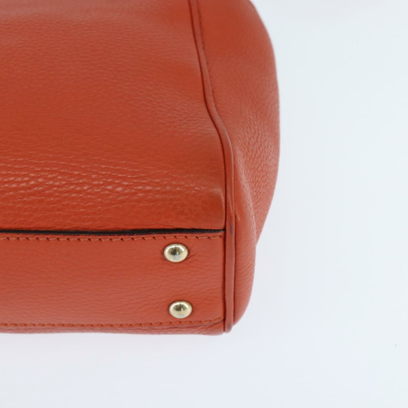 【日本直送】GUCCI 竹節手提包 皮革 兩用 橙色 金色 368823 正品 BA7264-15