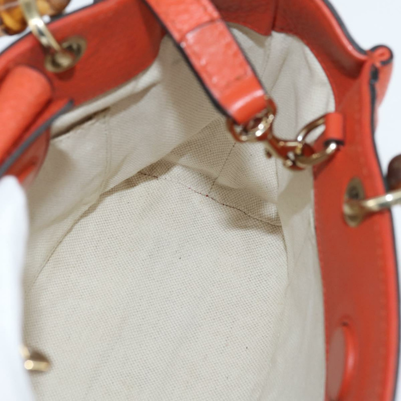 【日本直送】GUCCI 竹節手提包 皮革 兩用 橙色 金色 368823 正品 BA7264-19
