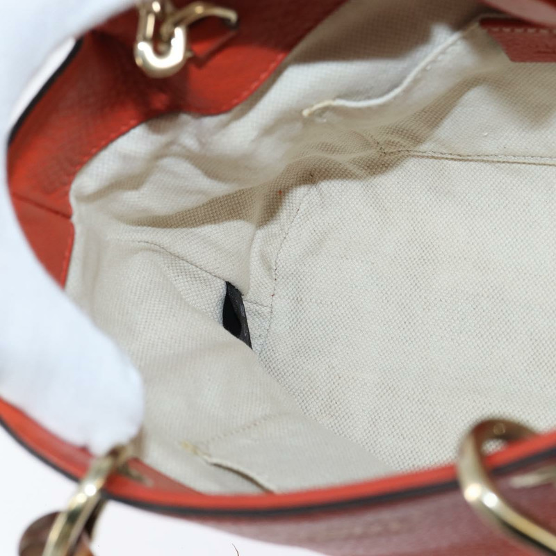 【日本直送】GUCCI 竹節手提包 皮革 兩用 橙色 金色 368823 正品 BA7264-20