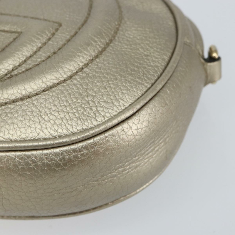 【日本直送】GUCCI 鏈條單肩包 皮革 金色 353965 正品 BA7267-8