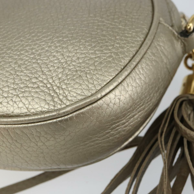 【日本直送】GUCCI 鏈條單肩包 皮革 金色 353965 正品 BA7267-14