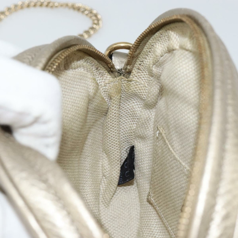 【日本直送】GUCCI 鏈條單肩包 皮革 金色 353965 正品 BA7267-18