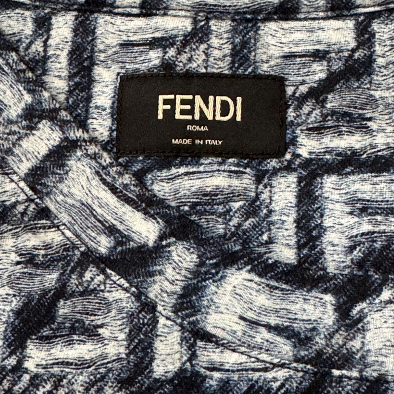 FENDI芬迪 SS24 字母滿印圓領休閒短袖T恤 男款 藍色-3