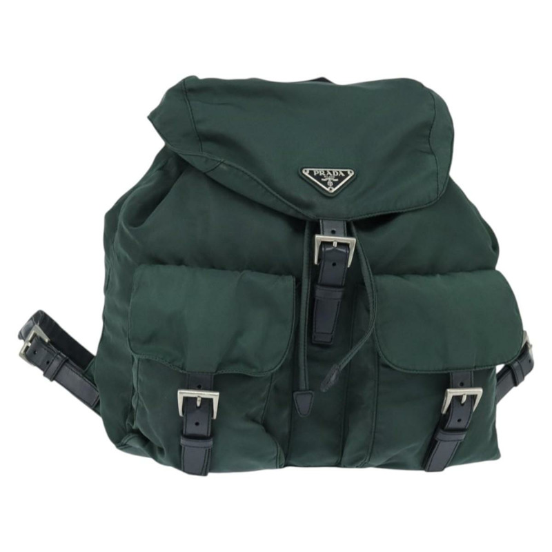 【日本直送】PRADA 雙肩包 尼龍 卡其色 銀色 正品 121319-0