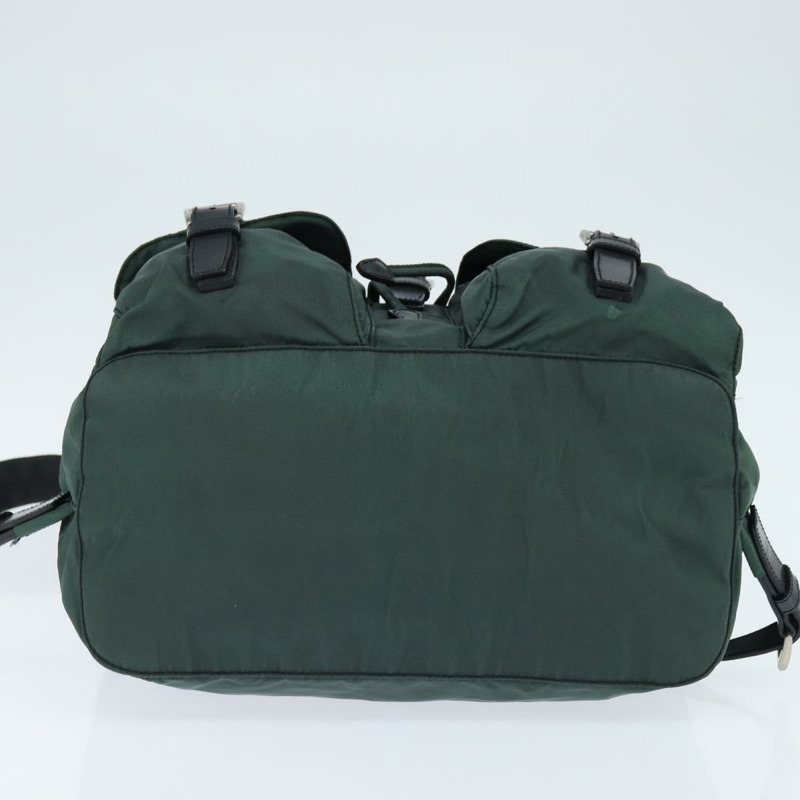 【日本直送】PRADA 雙肩包 尼龍 卡其色 銀色 正品 121319-4