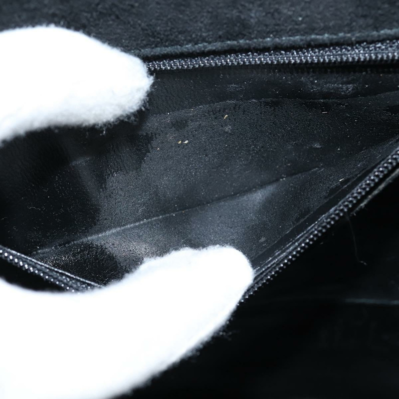 【日本直送】Salvatore Ferragamo 手提包 麂皮 2way 黑色 金色 Auth BA7321-10