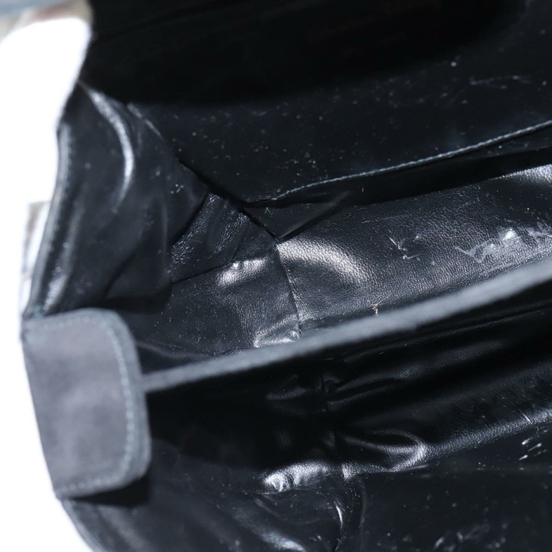 【日本直送】Salvatore Ferragamo 手提包 麂皮 2way 黑色 金色 Auth BA7321-20