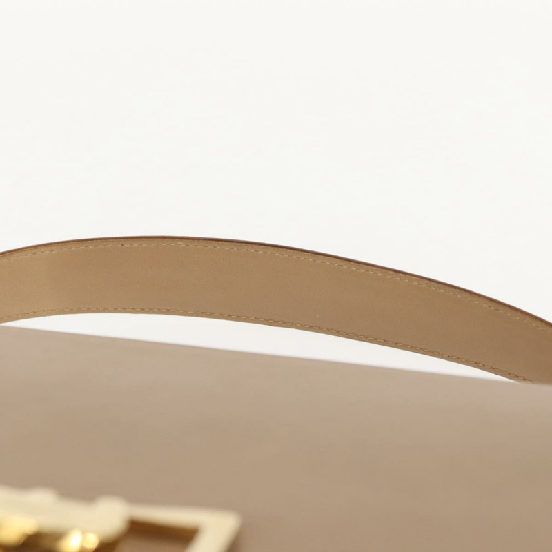 【日本直送】Salvatore Ferragamo 手提包 皮革 米色 金色 正品 BA7326-7