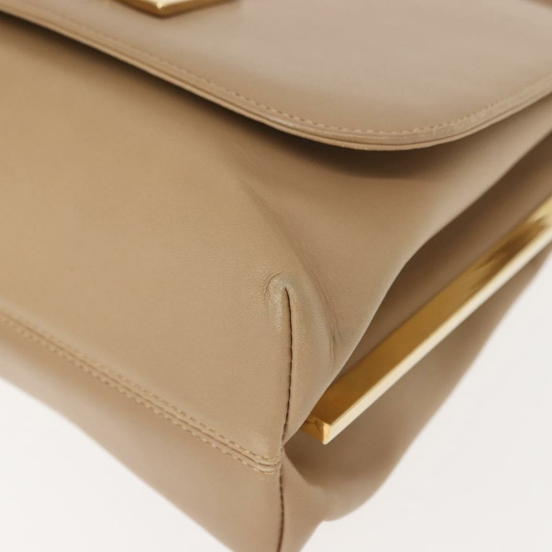 【日本直送】Salvatore Ferragamo 手提包 皮革 米色 金色 正品 BA7326-13