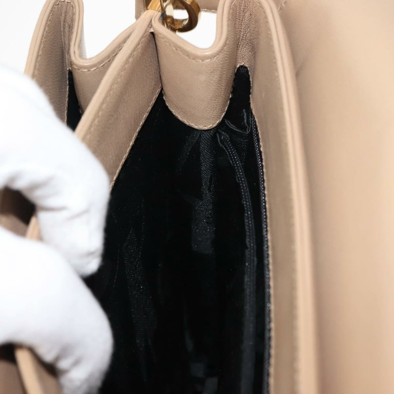 【日本直送】Salvatore Ferragamo 手提包 皮革 米色 金色 正品 BA7326-19