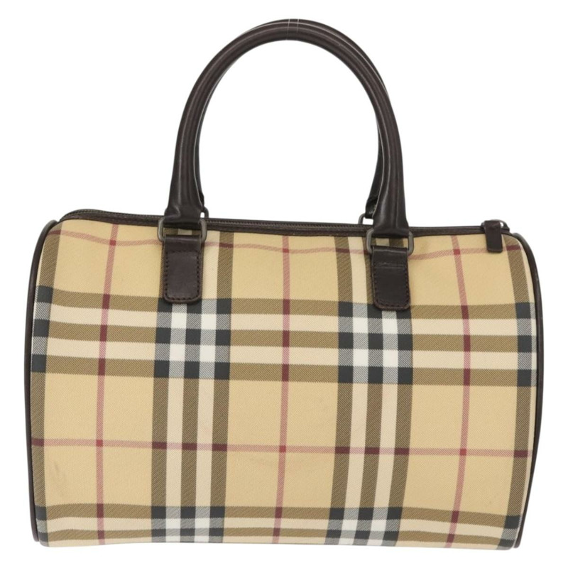 【日本直送】BURBERRY Nova 格紋手提包 PVC 米色 正品 BA7358-1