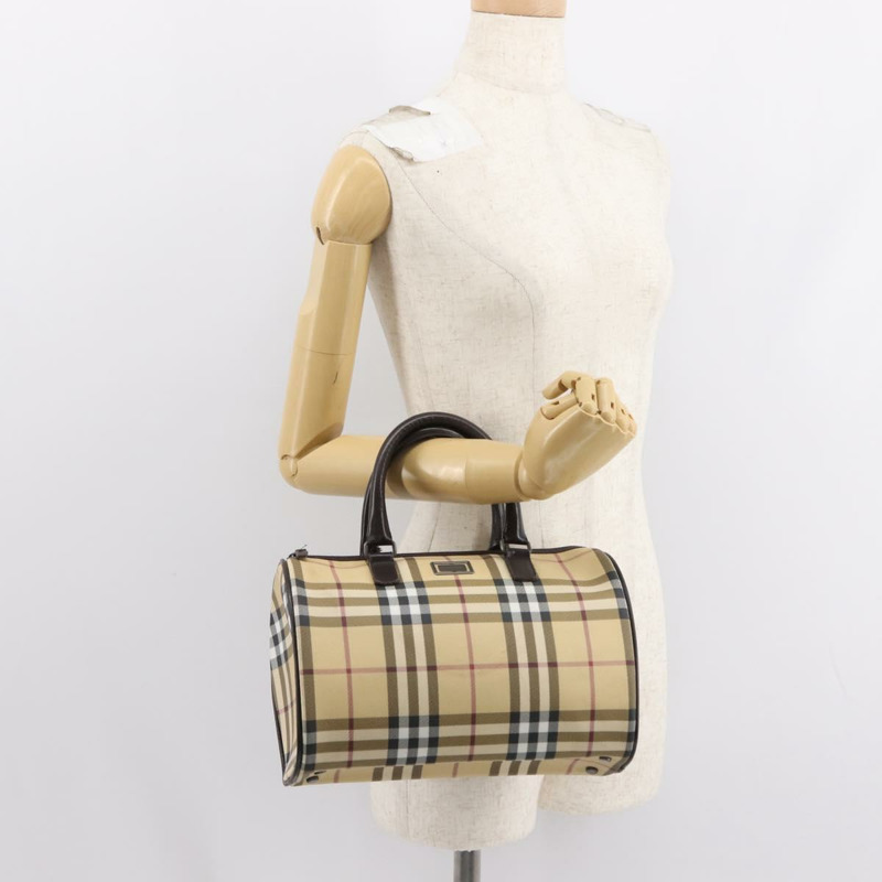 【日本直送】BURBERRY Nova 格紋手提包 PVC 米色 正品 BA7358-20