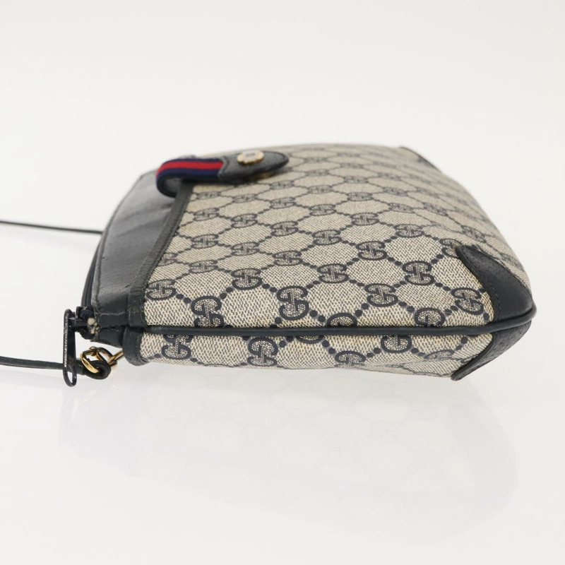 【日本直送】GUCCI GG Supreme Sherry Line 單肩包 PVC 海軍藍 金色 39 02 026 正品 148943-3