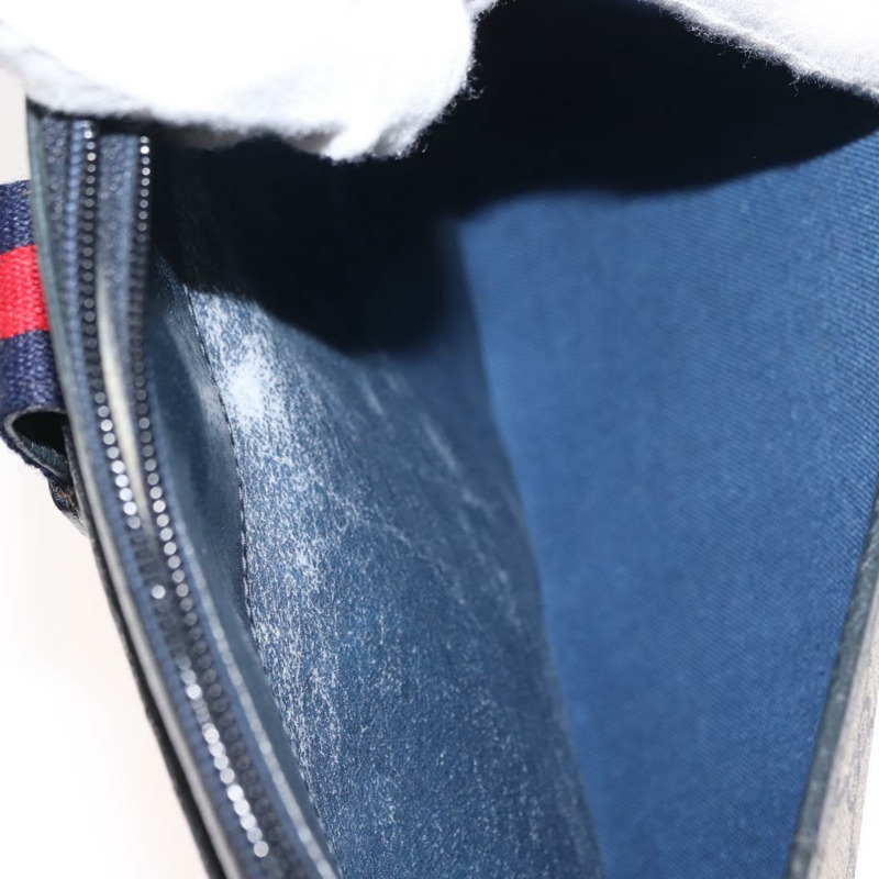 【日本直送】GUCCI GG Supreme Sherry Line 單肩包 PVC 海軍藍 金色 39 02 026 正品 148943-10