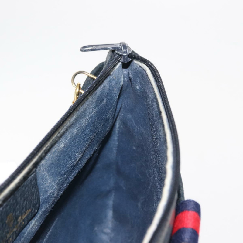 【日本直送】GUCCI GG Supreme Sherry Line 單肩包 PVC 海軍藍 金色 39 02 026 正品 148943-19