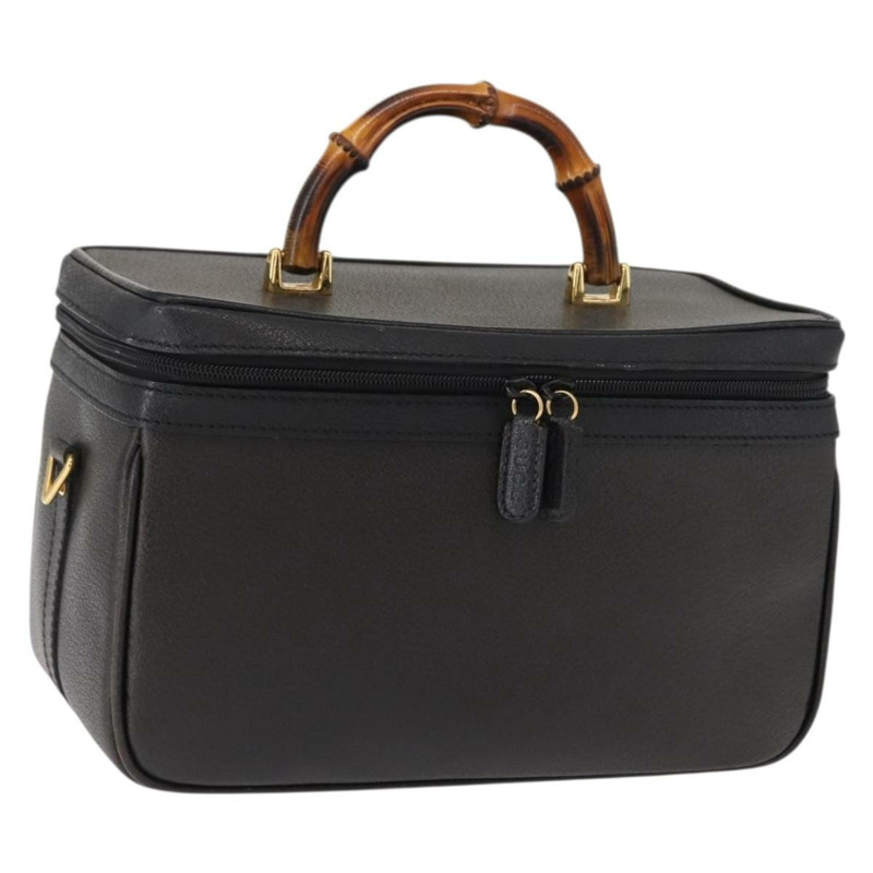 【日本直送】GUCCI 竹節化妝包 皮革 海軍藍 金色 013 122 2491 正品 148821-0