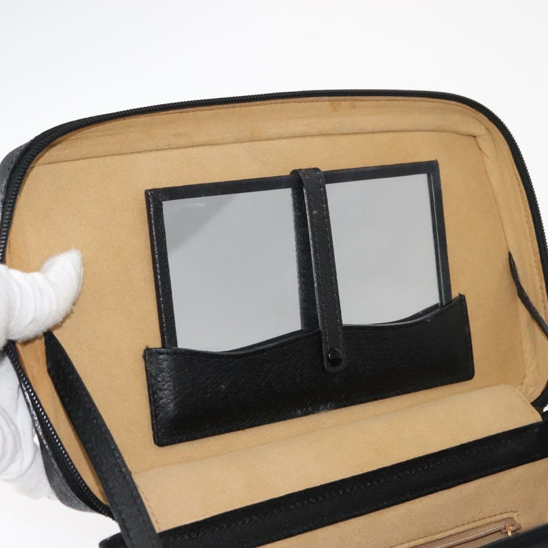 【日本直送】GUCCI 竹節化妝包 皮革 海軍藍 金色 013 122 2491 正品 148821-9