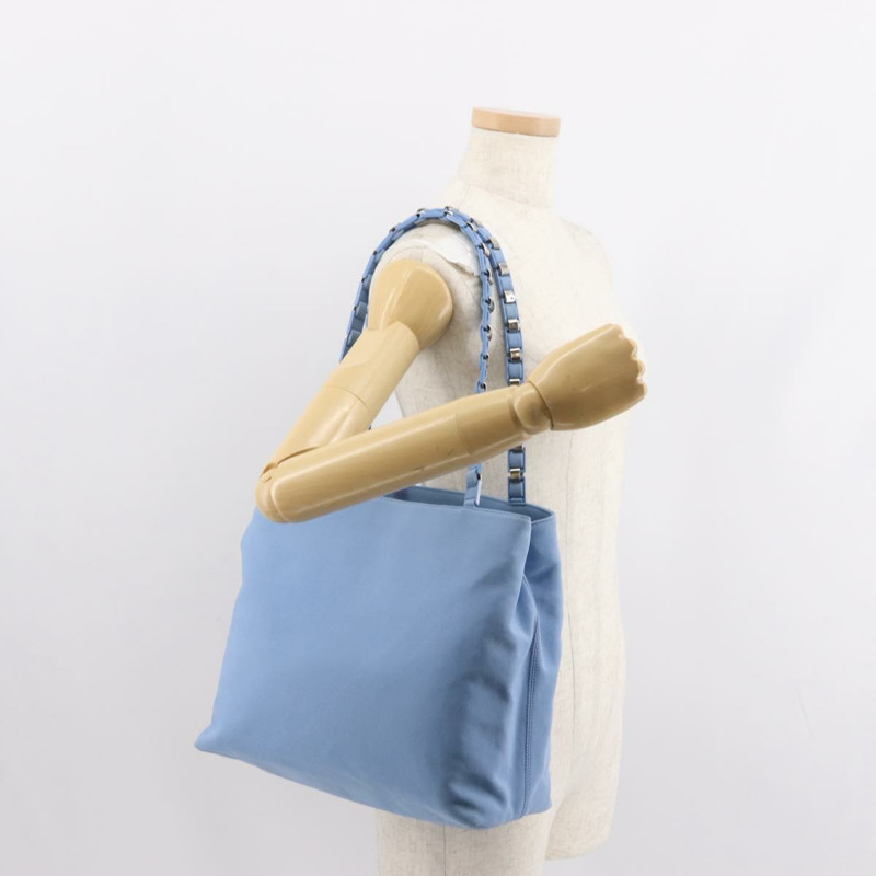 【日本直送】Salvatore Ferragamo 帆布手提包 藍色 銀色 正品 BA7336-22