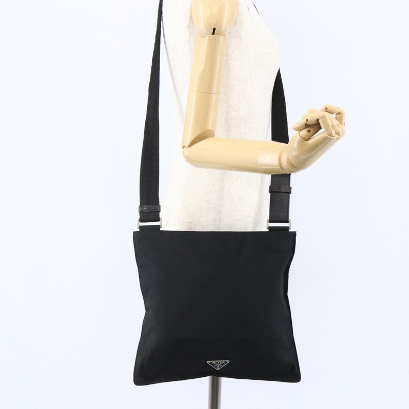 【日本直送】PRADA 單肩包 尼龍 黑色 銀色 正品 148790-22