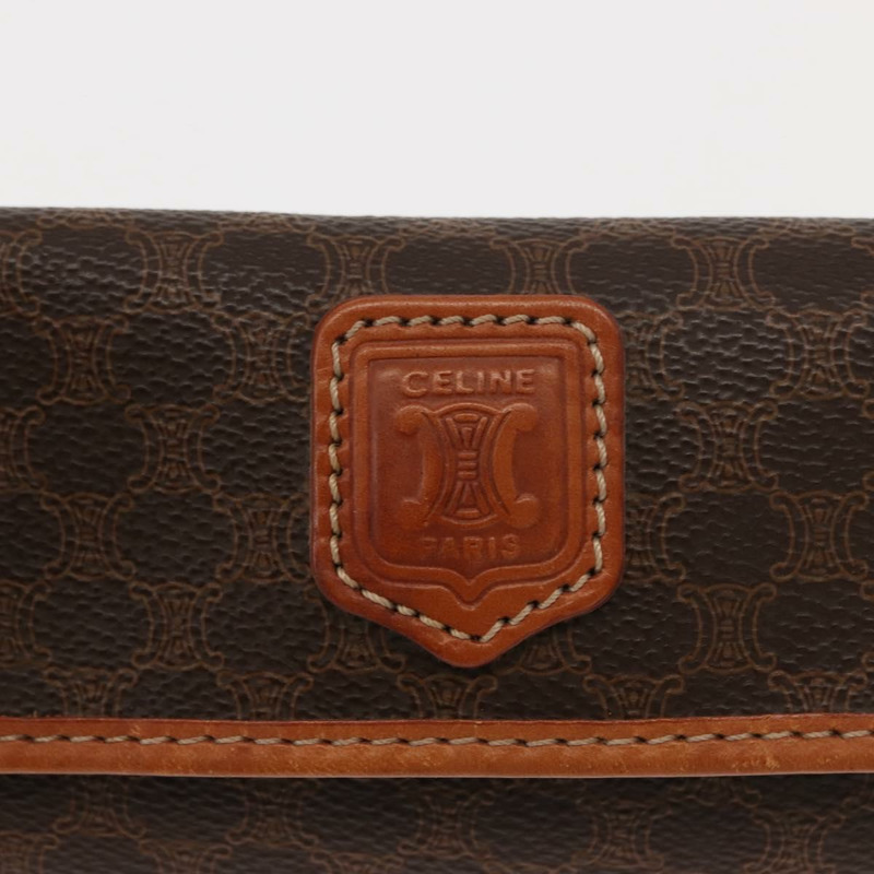 【日本直送】CELINE Macadam帆布手拿包 PVC皮革 棕色 正品 148953-7