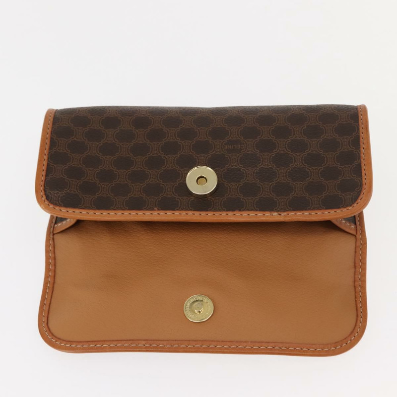 【日本直送】CELINE Macadam帆布手拿包 PVC皮革 棕色 正品 148953-8