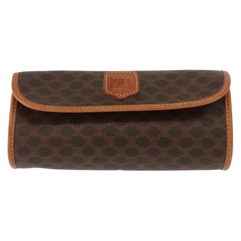 【日本直送】CELINE Macadam帆布手拿包 PVC皮革 棕色 正品 148953-12