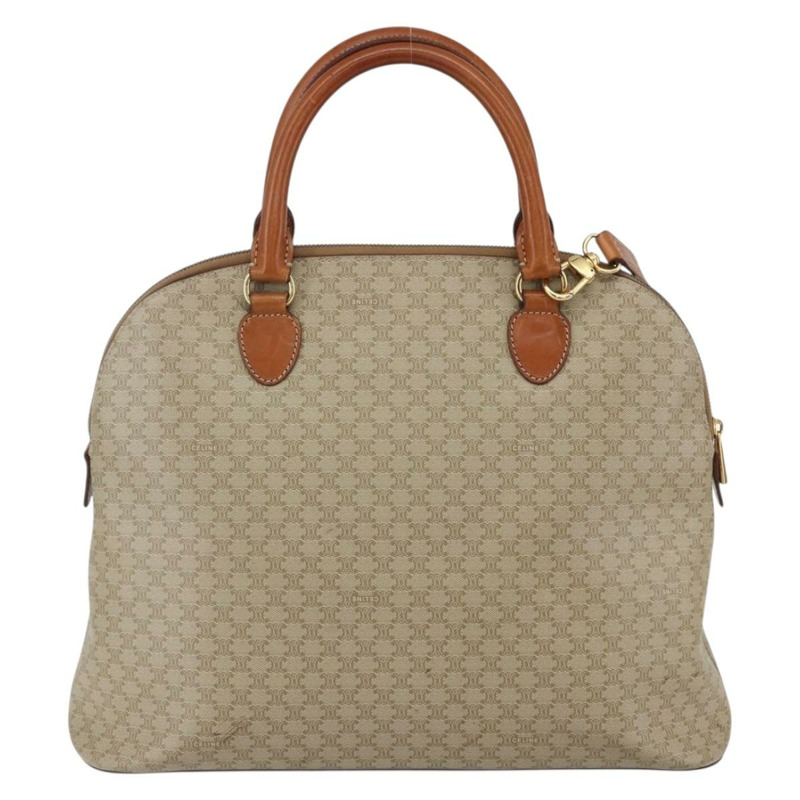 【日本直送】CELINE Macadam帆布手提包 PVC 兩用 米色 金色 正品 fm4931-1