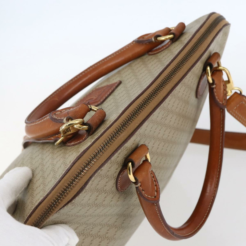 【日本直送】CELINE Macadam帆布手提包 PVC 兩用 米色 金色 正品 fm4931-5