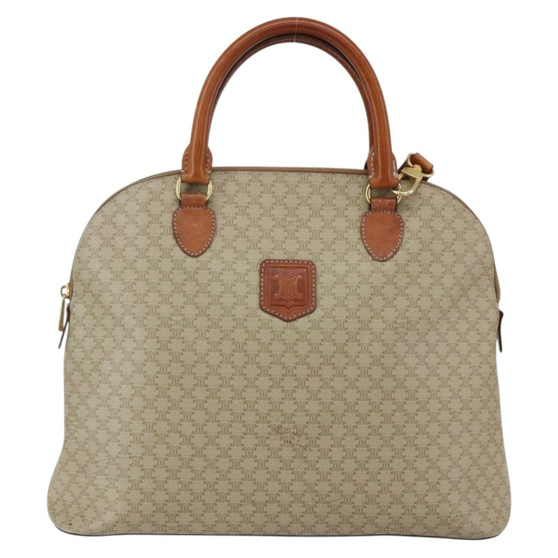 【日本直送】CELINE Macadam帆布手提包 PVC 兩用 米色 金色 正品 fm4931-12