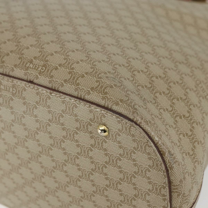 【日本直送】CELINE Macadam帆布手提包 PVC 兩用 米色 金色 正品 fm4931-14