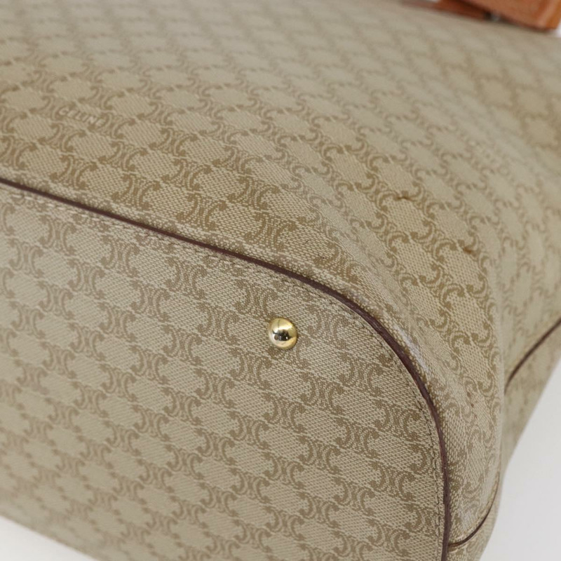 【日本直送】CELINE Macadam帆布手提包 PVC 兩用 米色 金色 正品 fm4931-16