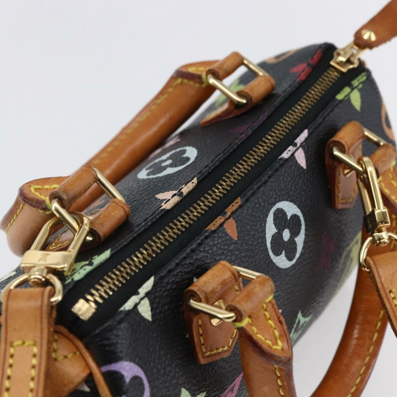 【日本直送】路易威登 Monogram Multicolor 迷你 Speedy 手提包 黑色 M92644 正品 fm4913A-5