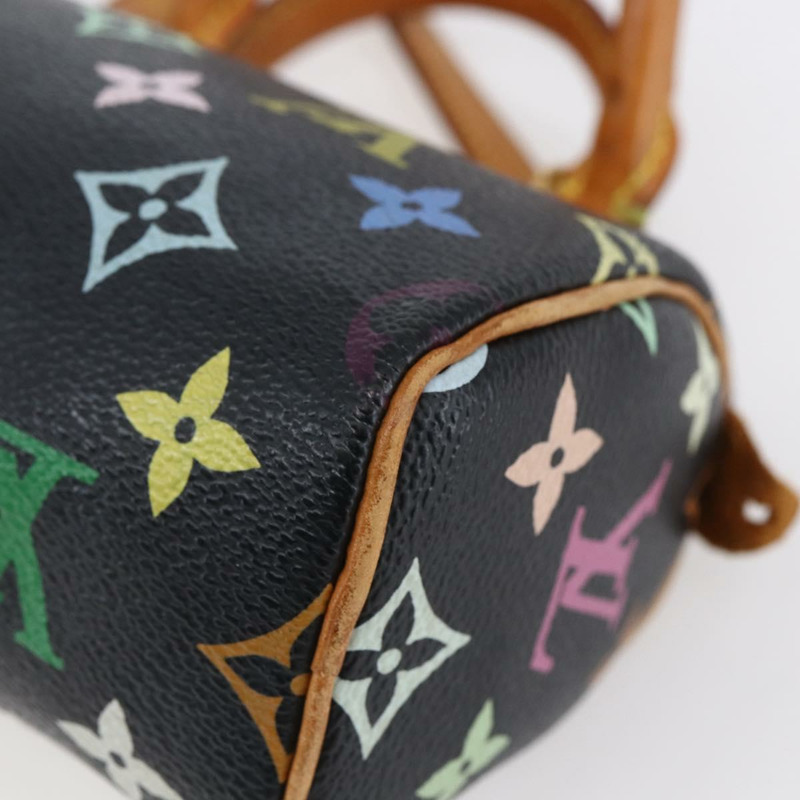 【日本直送】路易威登 Monogram Multicolor 迷你 Speedy 手提包 黑色 M92644 正品 fm4913A-16