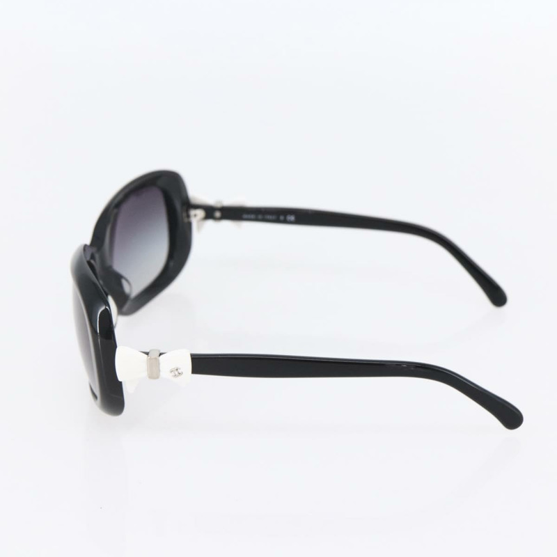 【日本直送】香奈兒 COCO 標誌絲帶太陽眼鏡，塑膠材質，黑色，5170-A CC Auth SW1743V-4