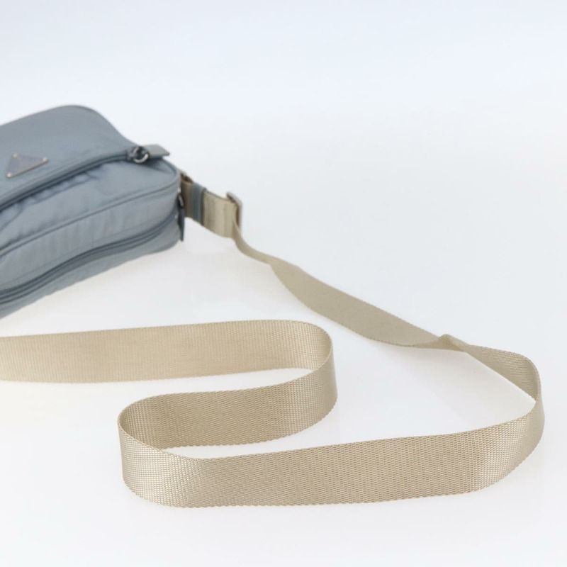 【日本直送】PRADA 尼龍肩包 淺藍色 銀色 正品 121317-6