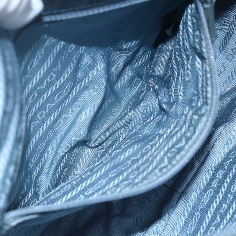 【日本直送】PRADA 尼龍肩包 淺藍色 銀色 正品 121317-21