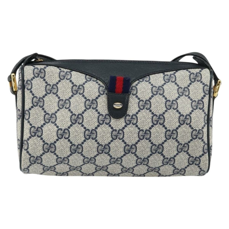 【日本直送】GUCCI GG Supreme Sherry Line 手提包 PVC 海軍藍 金色 紅色 89 02 018 正品 148804-1