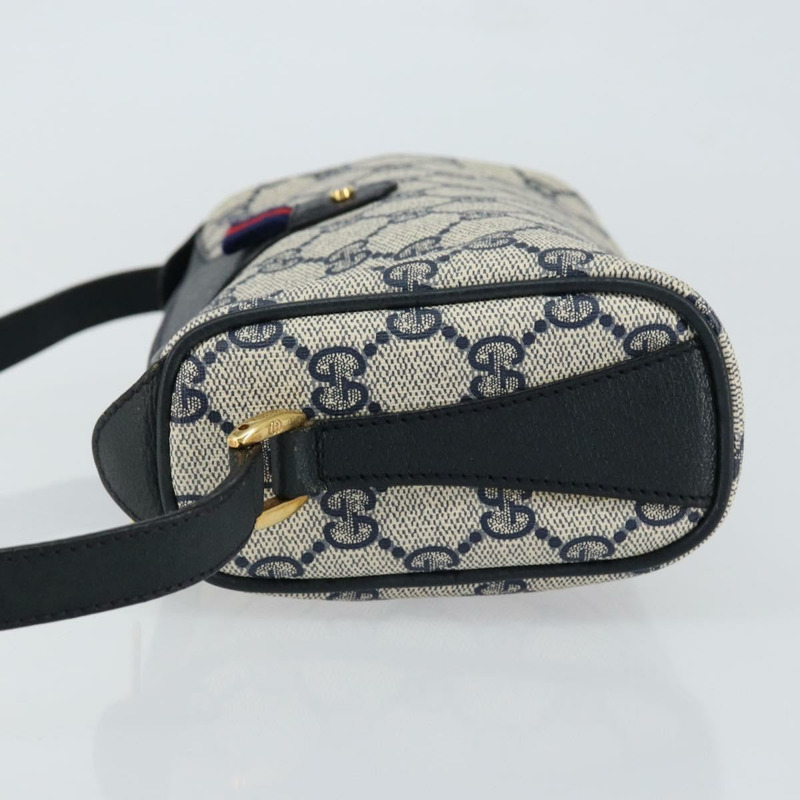 【日本直送】GUCCI GG Supreme Sherry Line 手提包 PVC 海軍藍 金色 紅色 89 02 018 正品 148804-4