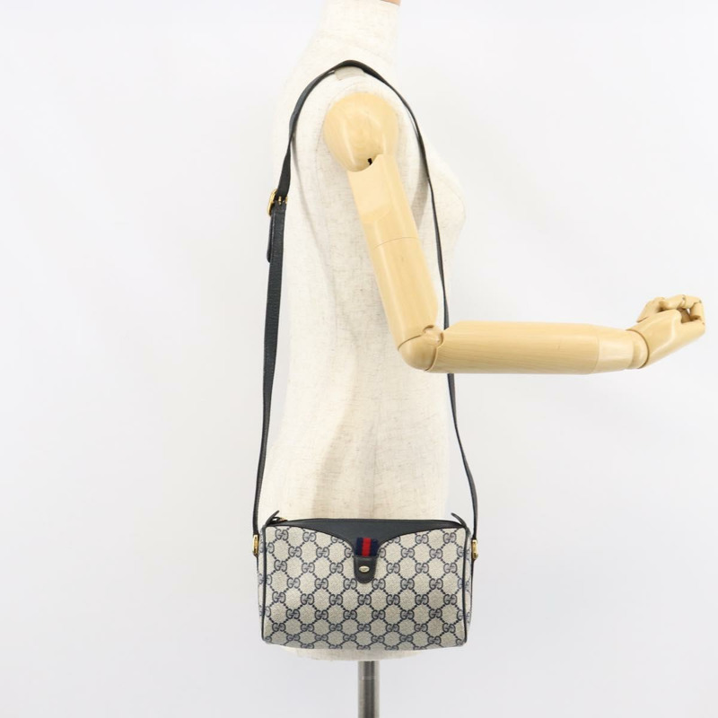 【日本直送】GUCCI GG Supreme Sherry Line 手提包 PVC 海軍藍 金色 紅色 89 02 018 正品 148804-20