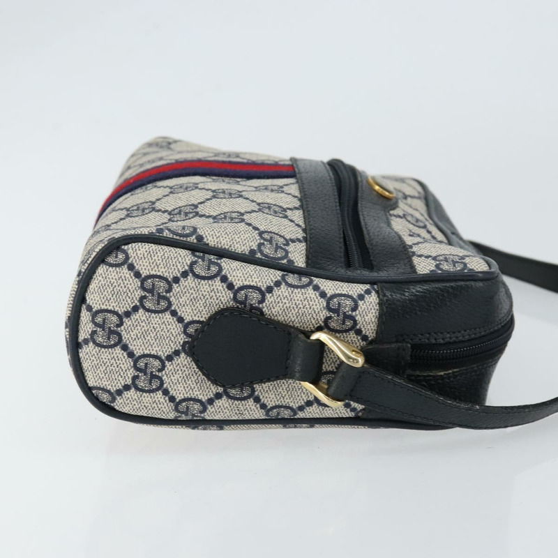 【日本直送】GUCCI GG Supreme Sherry Line 手提包 PVC 海軍藍 金 紅 378 02 004 正品 148802-3