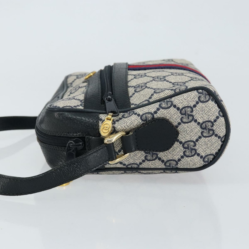 【日本直送】GUCCI GG Supreme Sherry Line 手提包 PVC 海軍藍 金 紅 378 02 004 正品 148802-4