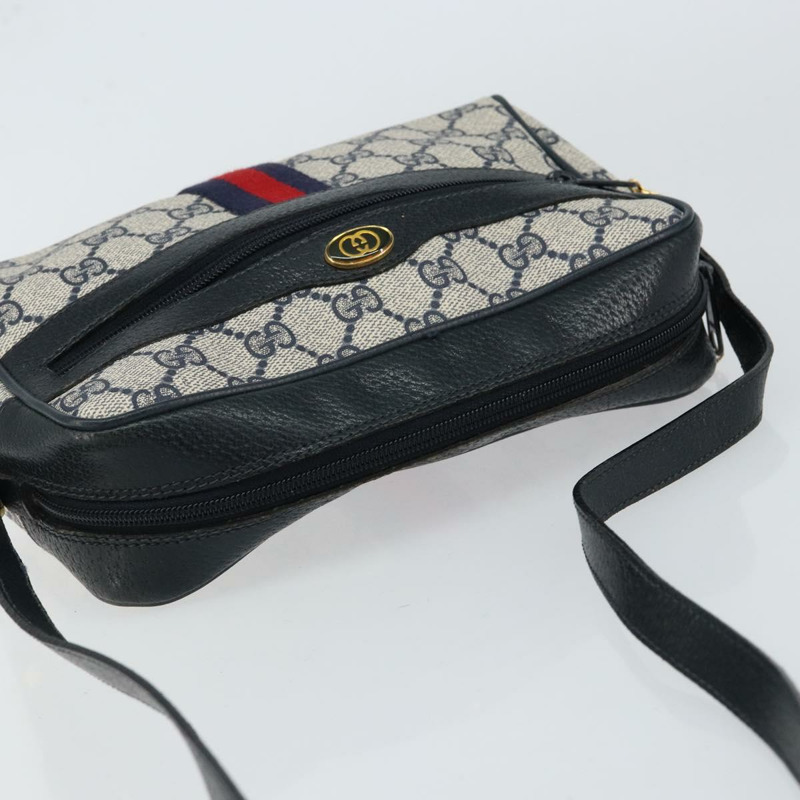 【日本直送】GUCCI GG Supreme Sherry Line 手提包 PVC 海軍藍 金 紅 378 02 004 正品 148802-5