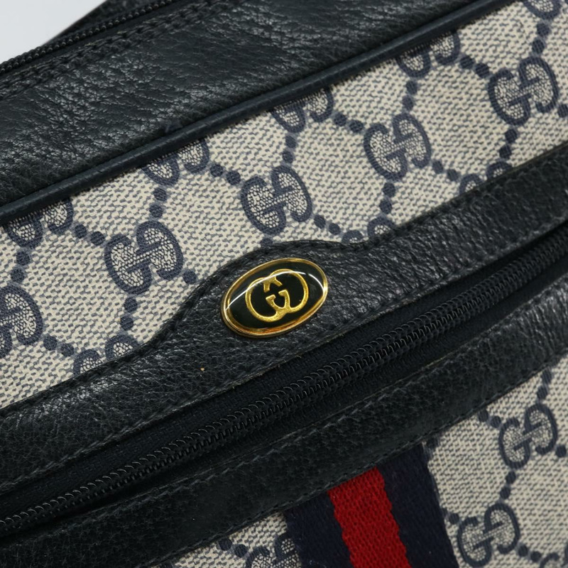 【日本直送】GUCCI GG Supreme Sherry Line 手提包 PVC 海軍藍 金 紅 378 02 004 正品 148802-13