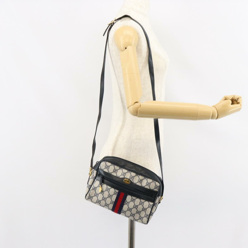 【日本直送】GUCCI GG Supreme Sherry Line 手提包 PVC 海軍藍 金 紅 378 02 004 正品 148802-21