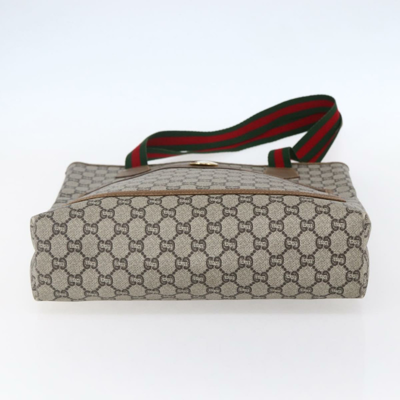 【日本直送】GUCCI GG Plus Supreme Web Sherry Line 手提包 PVC 米色 紅色 綠色 正品 148852-8