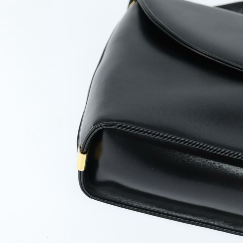 【日本直送】Christian Dior 手提包 小牛皮 2way 黑色 金色 Auth 150418-11