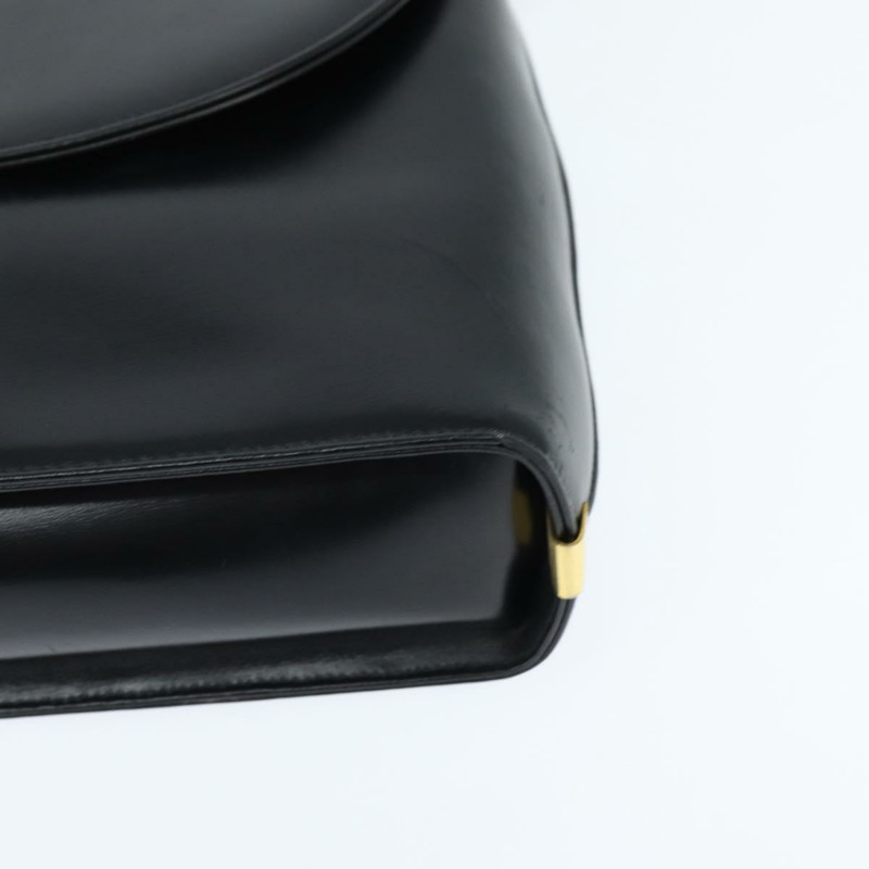 【日本直送】Christian Dior 手提包 小牛皮 2way 黑色 金色 Auth 150418-12